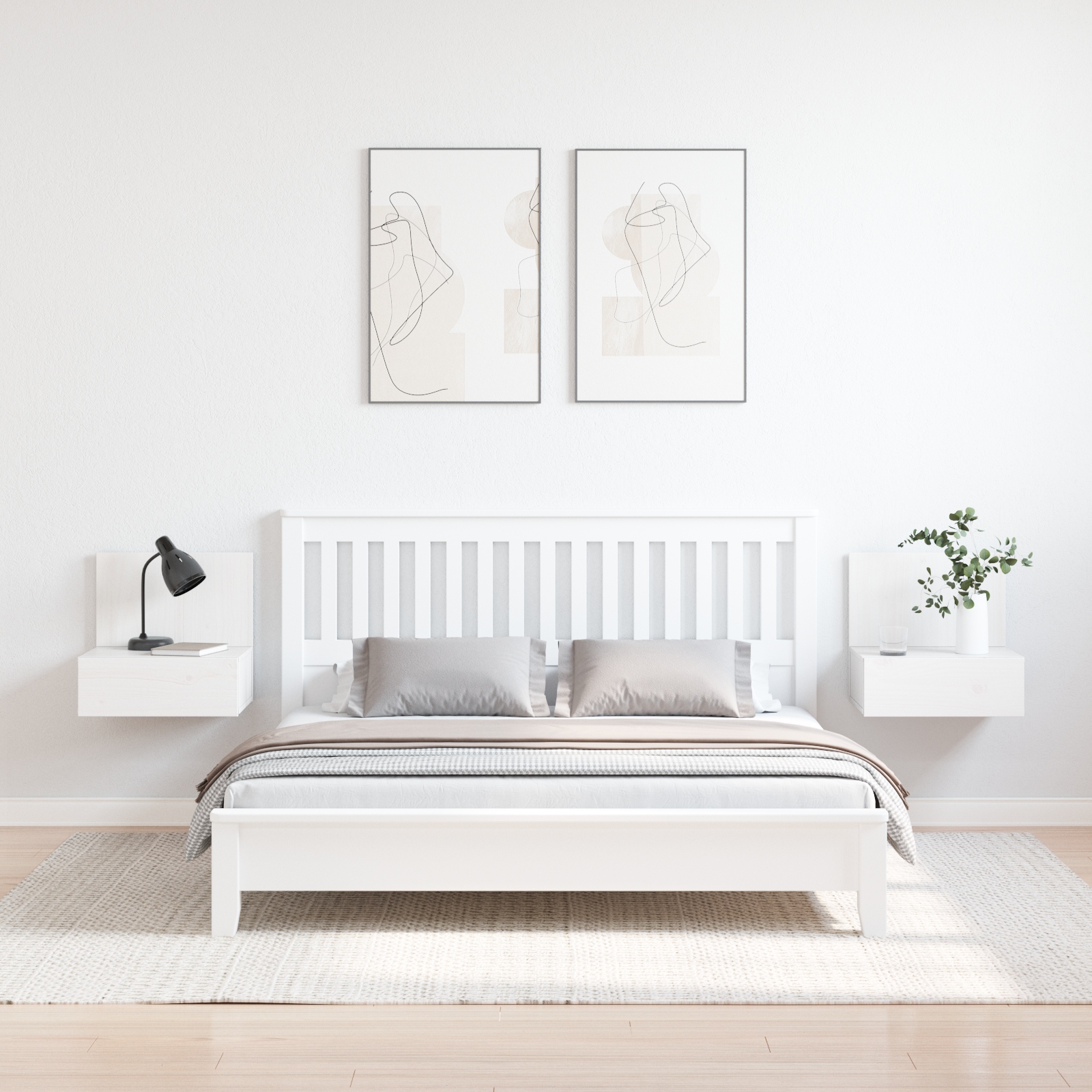 873496 4 Noptieră 2 pcs Alb 42 x 32.5 x 40 cm Lemn masiv de pin Noptieră 2 pcs Alb 42 x 32.5 x 40 cm Lemn masiv de pin - imagine 4