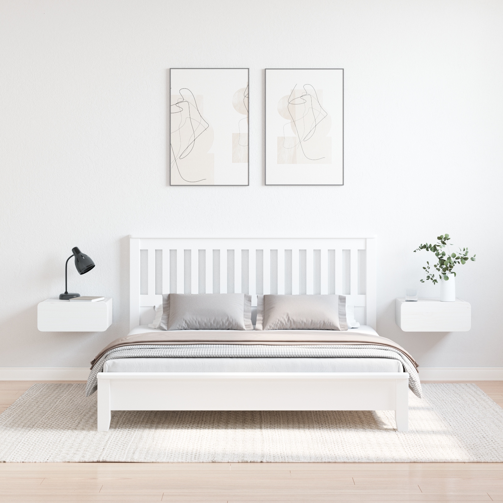 873502 4 Noptieră 2 pcs Alb 39 x 34 x 16.5 cm Lemn masiv de pin Noptieră 2 pcs Alb 39 x 34 x 16.5 cm Lemn masiv de pin - imagine 4