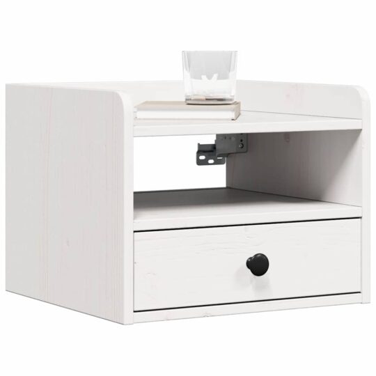 873513 3 Noptieră cu sertar Alb 38 x 36 x 29.5 cm Lemn masiv de pin 873513 3