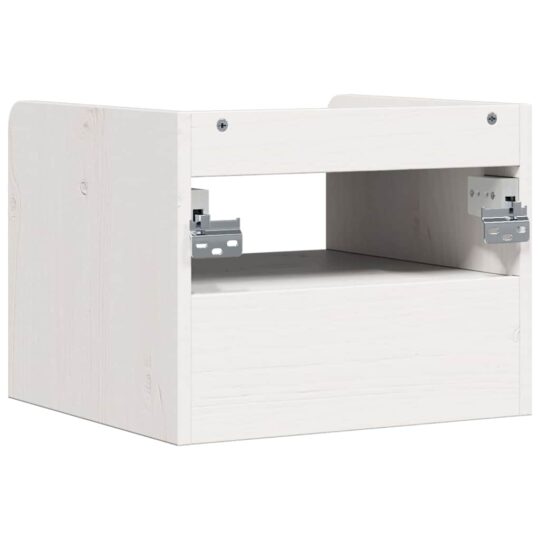 873513 8 Noptieră cu sertar Alb 38 x 36 x 29.5 cm Lemn masiv de pin 873513 8