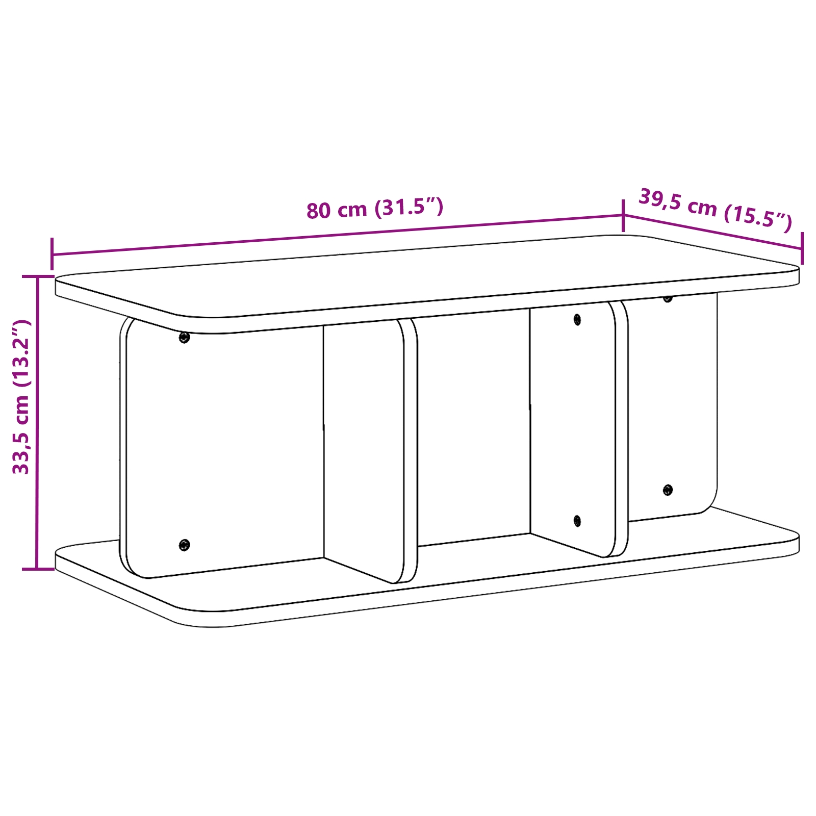 873521 11 Masă de cafea Alb 80 x 39.5 x 33.5 cm Lemn masiv de pin Masă de cafea Alb 80 x 39.5 x 33.5 cm Lemn masiv de pin - imagine 11