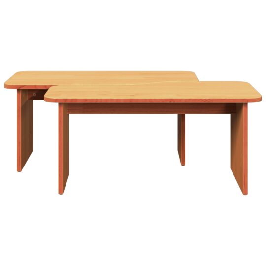 873525 8 Masă de cafea Maro ceruit 100 x 69 x 35.5 cm Lemn masiv de pin 873525 8