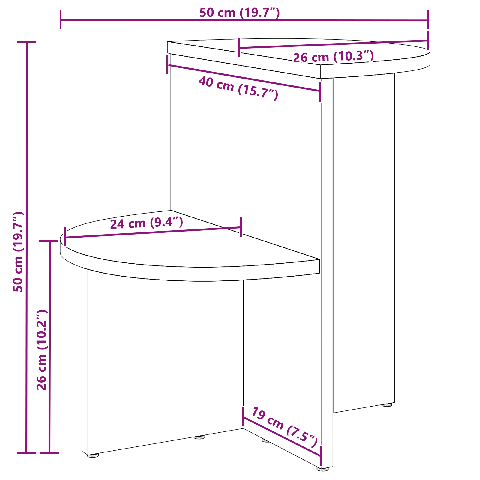 873528 10 Masă laterală Maro ceruit 50 x 40 x 50 cm Lemn masiv de pin Masă laterală Maro ceruit 50 x 40 x 50 cm Lemn masiv de pin - imagine 10