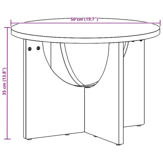 873531 11 Masă de cafea Maro ceruit 50 x 50 x 35 cm Lemn masiv de pin 873531 11