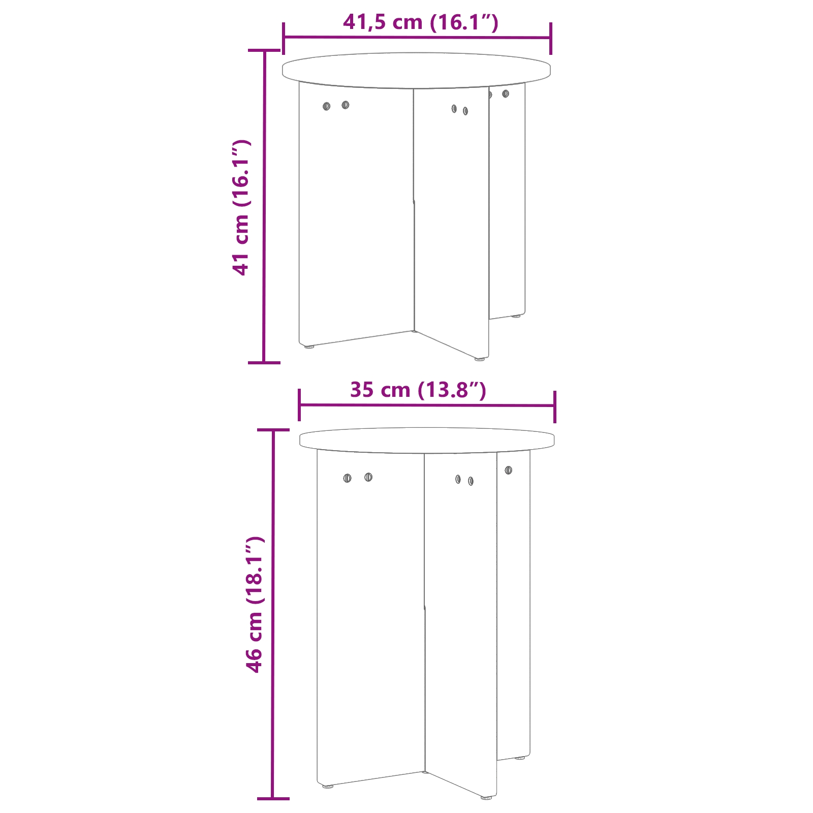 873549 9 Masă de cafea 2 pcs Maro ceruit 41.5 x 41.5 x 41 cm Masă de cafea 2 pcs Maro ceruit 41.5 x 41.5 x 41 cm - imagine 9