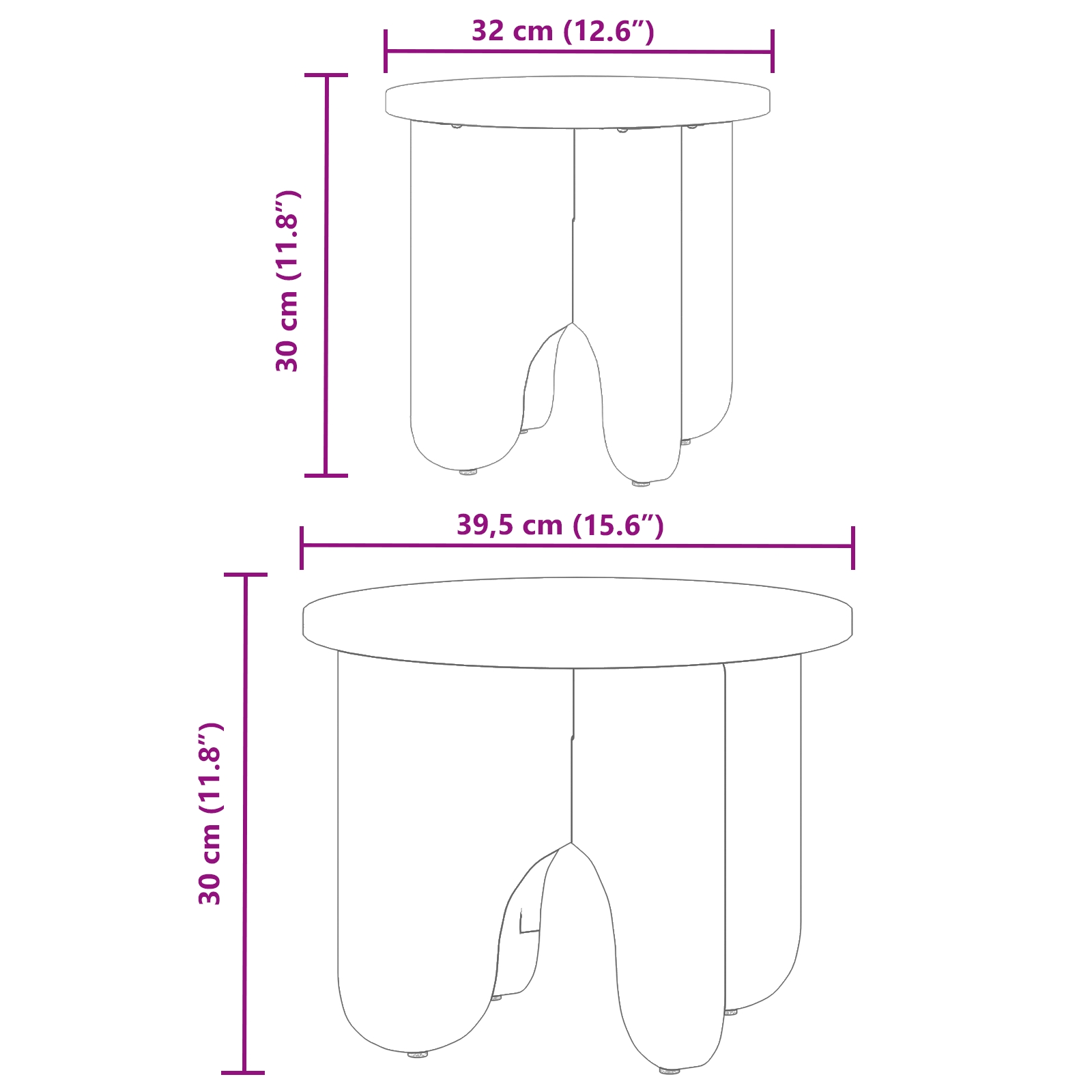 873554 9 Masă de cafea 2 pcs Alb 39.5 x 39.5 x 30 cm Lemn masiv de pin Masă de cafea 2 pcs Alb 39.5 x 39.5 x 30 cm Lemn masiv de pin - imagine 9
