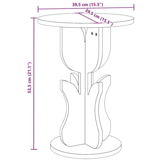 873556 10 Masă laterală natural 39.5 x 39.5 x 53.5 cm Lemn masiv de pin 873556 10