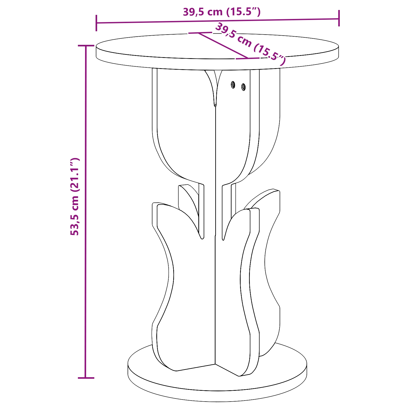 873557 10 Masă laterală Alb 39.5 x 39.5 x 53.5 cm Lemn masiv de pin Masă laterală Alb 39.5 x 39.5 x 53.5 cm Lemn masiv de pin - imagine 10
