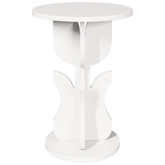 873557 5 Masă laterală Alb 39.5 x 39.5 x 53.5 cm Lemn masiv de pin 873557 5