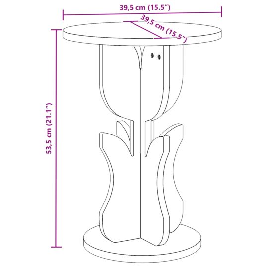 873558 10 Masă laterală Maro ceruit 39.5 x 39.5 x 53.5 cm 873558 10