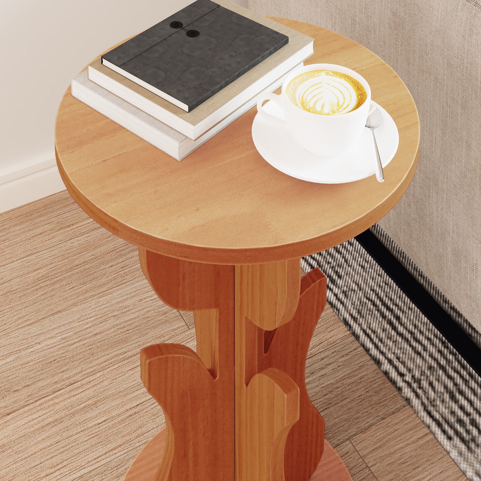 873558 4 Masă laterală Maro ceruit 39.5 x 39.5 x 53.5 cm Masă laterală Maro ceruit 39.5 x 39.5 x 53.5 cm - imagine 4