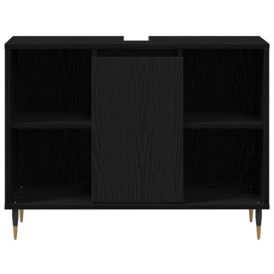 873894 6 Dulap de Baie cu ușă Stejar negru 80 x 33 x 60 cm Lemn compozit 873894 6