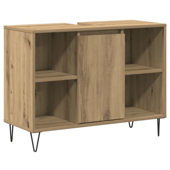 873896 2 Dulap de Baie stejar artizanal 80 x 33 x 60 cm Lemn compozit 873896 2