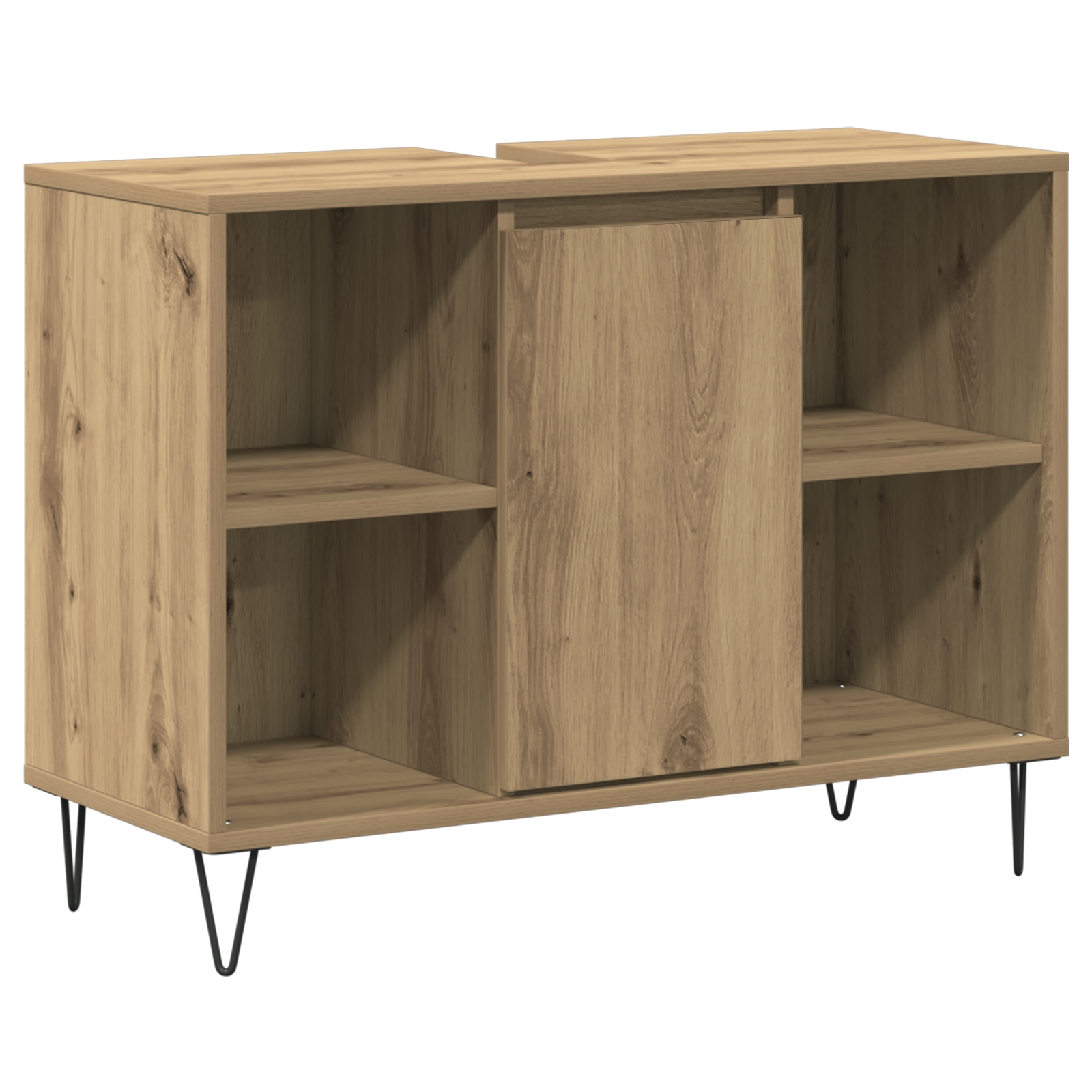 873896 2 Dulap de Baie stejar artizanal 80 x 33 x 60 cm Lemn compozit Dulap de Baie stejar artizanal 80 x 33 x 60 cm Lemn compozit - imagine 2