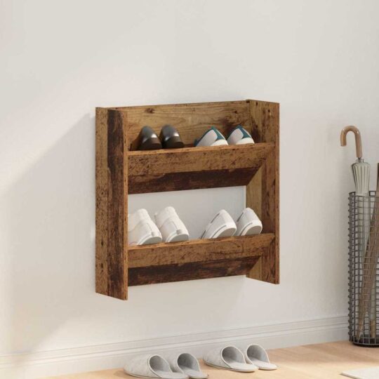 Dulapuri pentru pantofi de perete Lemn vechi Lemn compozit