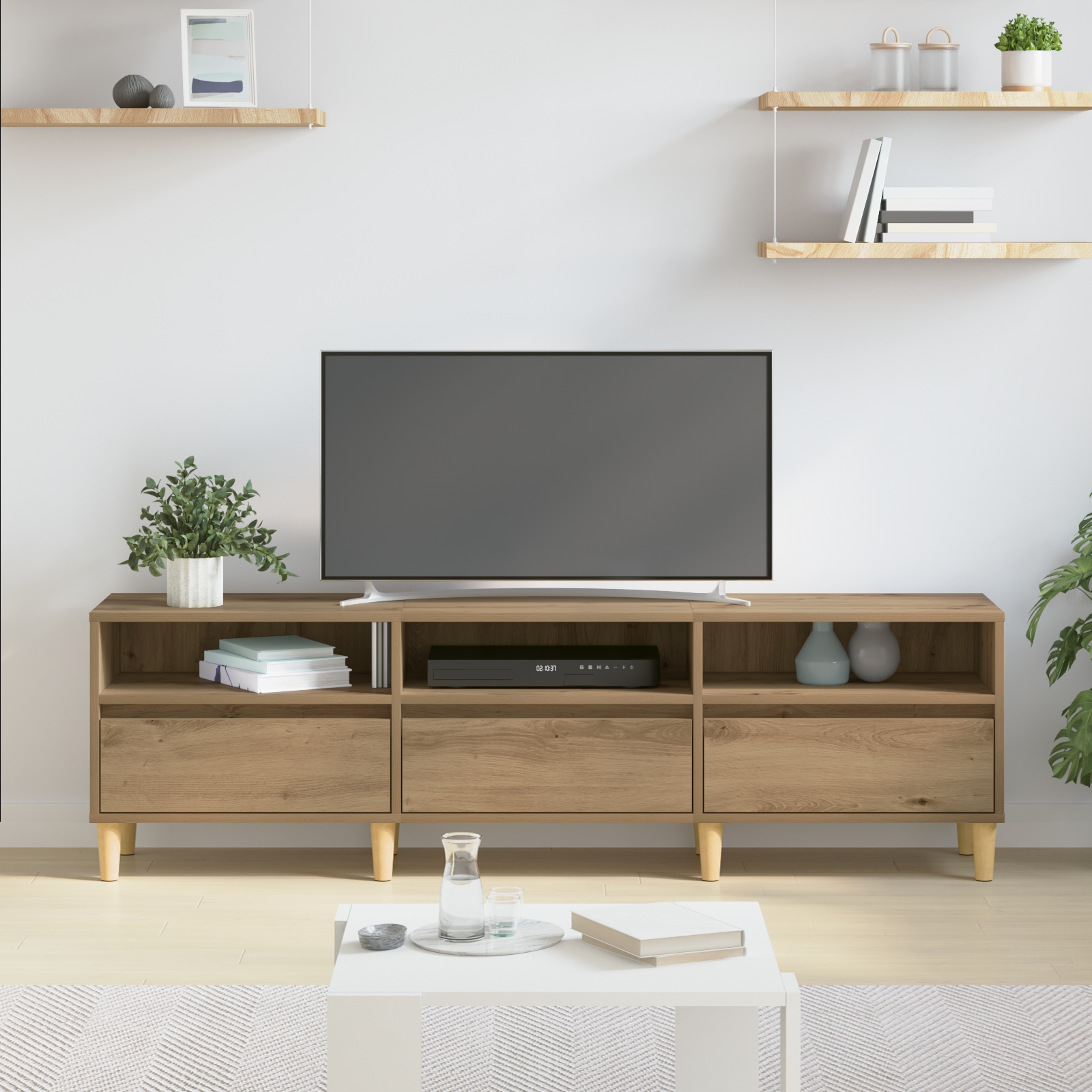 879481 4 Cabinet TV stejar artizanal 150 x 30 x 45 cm Lemn compozit Cabinet TV stejar artizanal 150 x 30 x 45 cm Lemn compozit - imagine 4