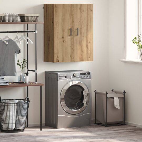 Dulap montat pe perete stejar artizanal 69.5 x 34 x 90 cm