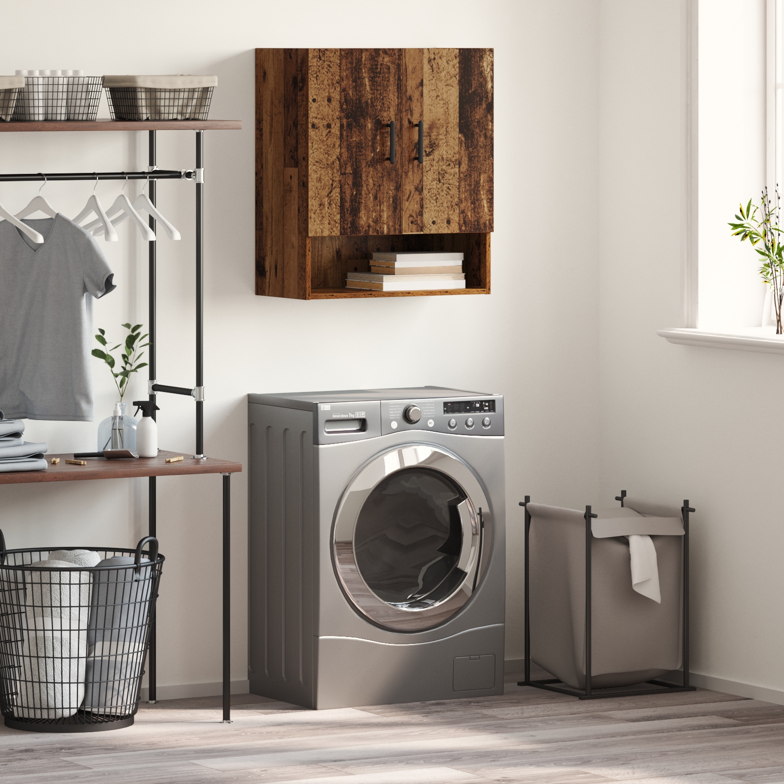 879543 1 Dulap de perete Lemn vechi 60 x 31 x 70 cm Lemn compozit Dulap de perete Lemn vechi 60 x 31 x 70 cm Lemn compozit