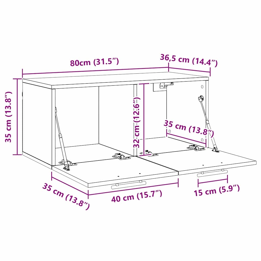 879556 11 Dulap de perete Pe perete stejar artizanal 80 x 36.5 x 35 cm Dulap de perete Pe perete stejar artizanal 80 x 36.5 x 35 cm - imagine 11