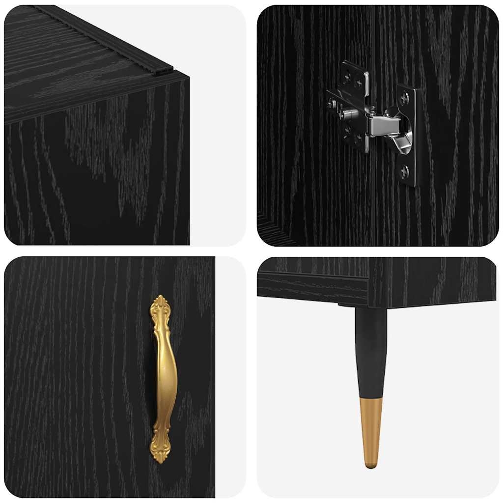 879581 9 Bufet Negru 90 x 34 x 80 cm Lemn compozit Bufet Negru 90 x 34 x 80 cm Lemn compozit - imagine 9