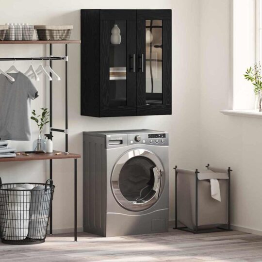 Dulap montat pe perete Pe perete Stejar negru 69.5 x 34 x 90 cm