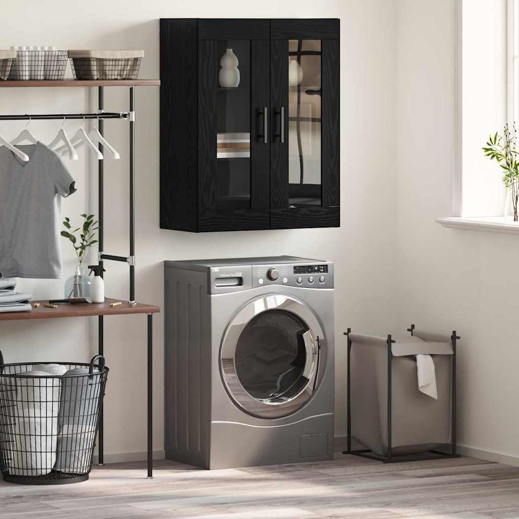 879605 1 Dulap montat pe perete Pe perete Stejar negru 69.5 x 34 x 90 cm Dulap montat pe perete Pe perete Stejar negru 69.5 x 34 x 90 cm