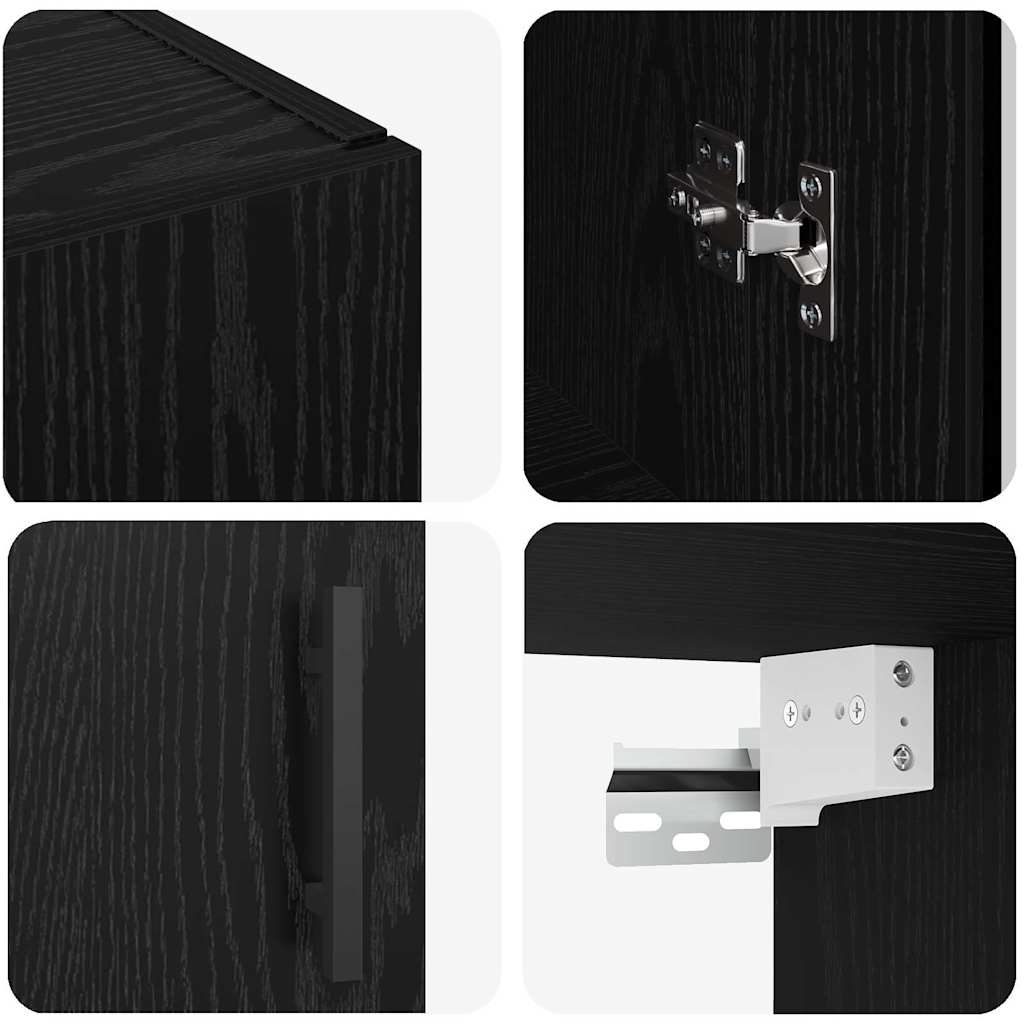 879605 9 Dulap montat pe perete Pe perete Stejar negru 69.5 x 34 x 90 cm Dulap montat pe perete Pe perete Stejar negru 69.5 x 34 x 90 cm - imagine 9