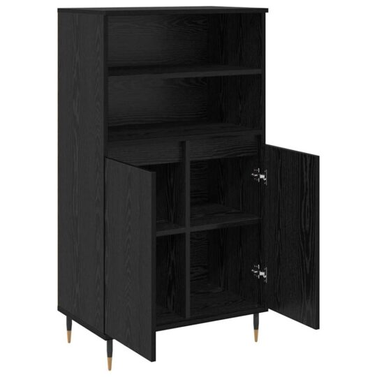 879618 5 Bufet Negru 60 x 36 x 110 cm Lemn compozit 879618 5