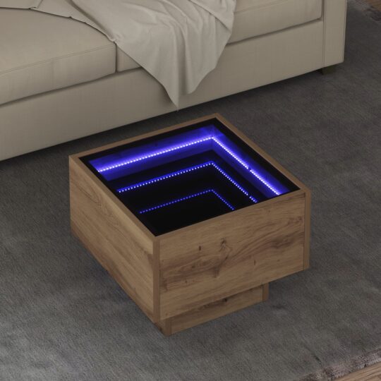 Masă de cafea stejar artizanal 40 x 40 x 30 cm Lemn compozit