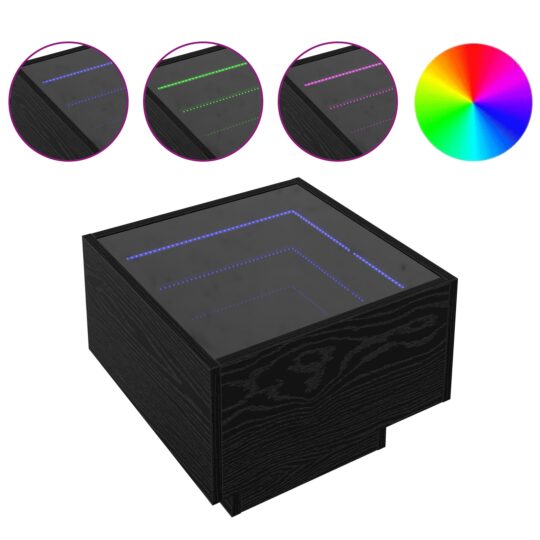 879658 4 Masă de cafea Stejar negru 40 x 40 x 30 cm Lemn compozit 879658 4