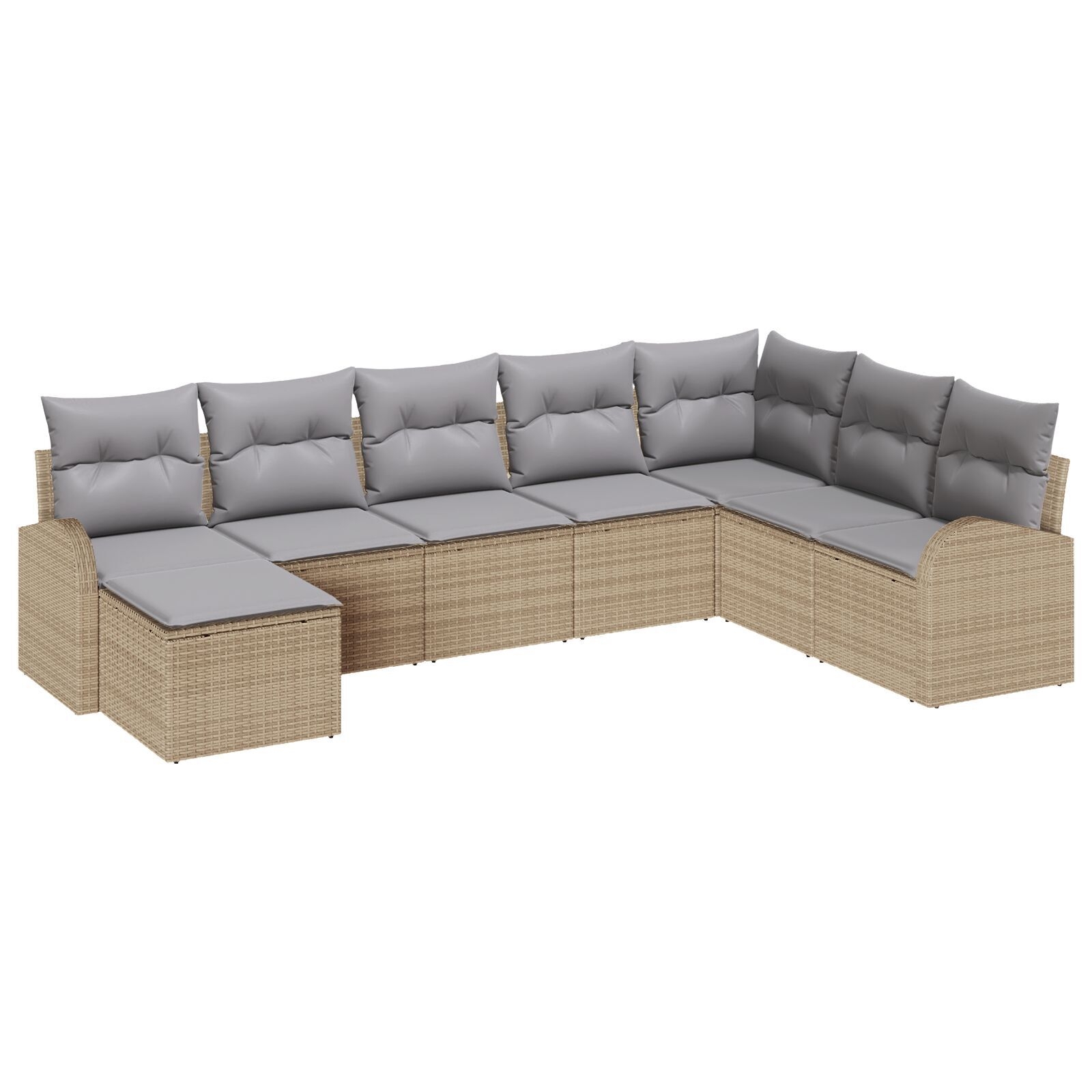 image 1 3346160 Set de canapele pentru grădină cu pernă 8 pcs Bej Rattan poli Set de canapele pentru grădină cu pernă 8 pcs Bej Rattan poli - imagine 2