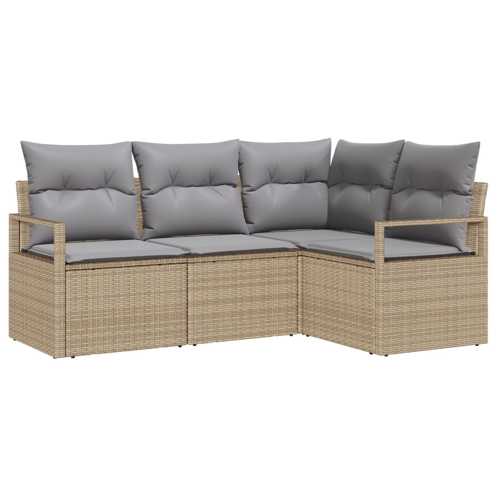 image 1 3346360 Set de canapele pentru grădină 4 pcs Bej Rattan poli Set de canapele pentru grădină 4 pcs Bej Rattan poli - imagine 2