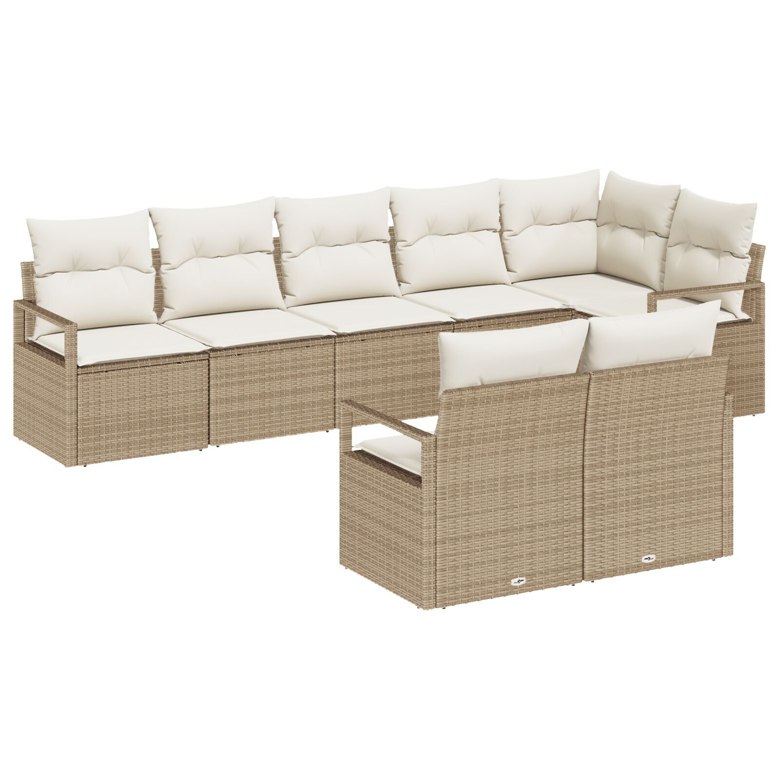 image 1 3346431 Set de canapele pentru grădină 8 pcs Bej Rattan poli Set de canapele pentru grădină 8 pcs Bej Rattan poli - imagine 2