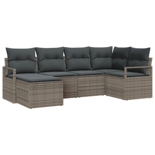 Alternative view of Set de canapele pentru grădină 6 pcs Gri Rattan poli