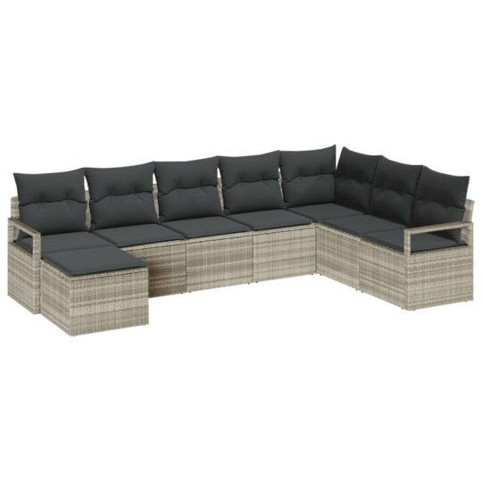 Alternative view of Set de canapele pentru grădină 7 pcs Gri deschis Rattan poli