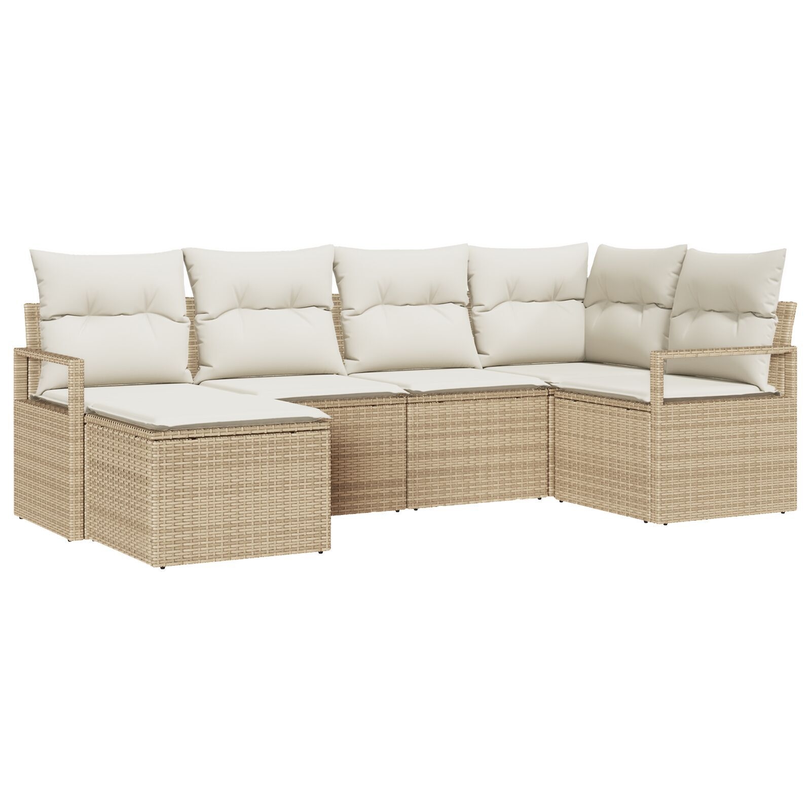 image 1 3346481 Set de canapele pentru grădină 8 pcs Bej Rattan poli Set de canapele pentru grădină 8 pcs Bej Rattan poli - imagine 2