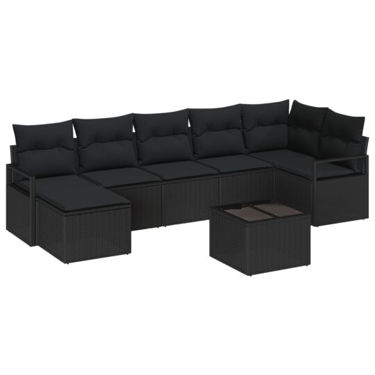 image 1 3346483 Set de canapele pentru grădină 8 pcs Negru Rattan poli image 1 3346483