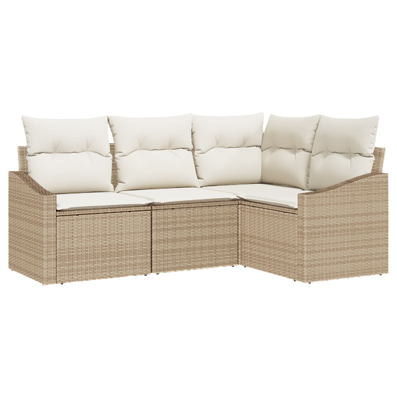 image 1 3346701 Set de canapele pentru grădină 4 pcs Bej Rattan poli Set de canapele pentru grădină 4 pcs Bej Rattan poli - imagine 2