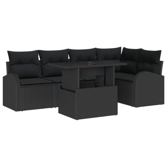 Alternative view of Set de canapele pentru grădină 6 pcs Negru 100 x 55 x 73 cm