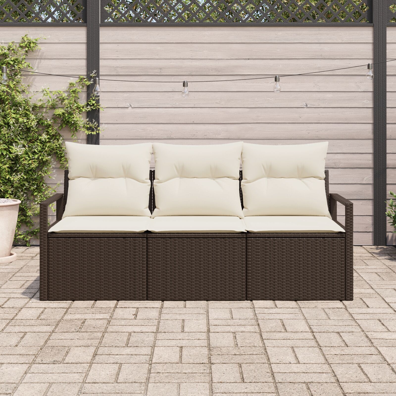 image 2 3346238 Set de canapele pentru grădină 3 pcs Maro Rattan poli Set de canapele pentru grădină 3 pcs Maro Rattan poli