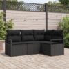 image 2 3346363 Set de canapele pentru grădină 4 pcs Negru Rattan poli image 2 3346363