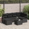 image 2 3346463 Set de canapele pentru grădină 7 pcs Negru Rattan poli image 2 3346463