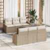 image 2 3346611 Set de canapele pentru grădină cu pernă 7 pcs Bej și crem image 2 3346611