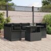 image 2 3356956 Set de canapele pentru grădină cu pernă 7 pcs Negru Rattan poli image 2 3356956