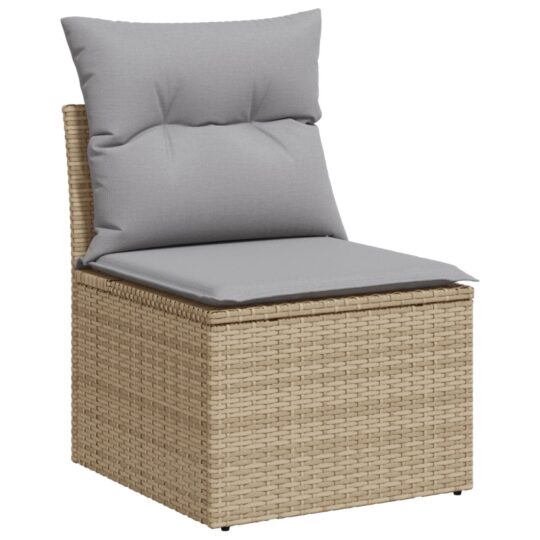 Set de canapele pentru grădină 6 pcs Bej Rattan poli
