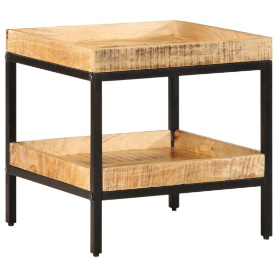 Masă laterală cu raft Maro 45 x 45 x 45 cm Lemn masiv de mango