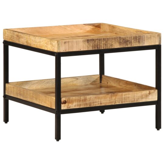 Masă laterală cu raft Maro 55 x 55 x 45 cm Lemn masiv de mango