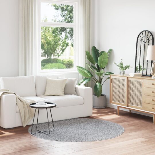 Covor Shaggy Antiderapant Gri 160 x 160 cm PP