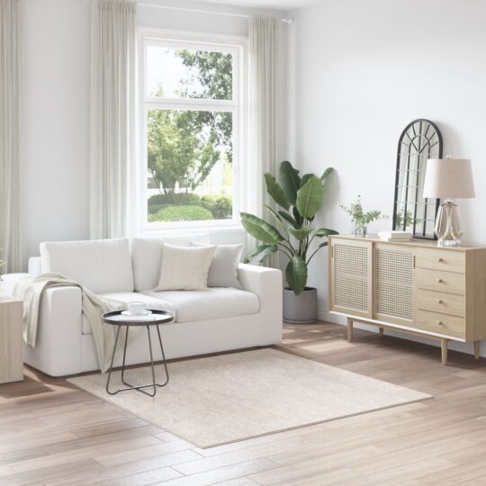 Covor Shaggy Antiderapant Crem 160 x 160 cm PP