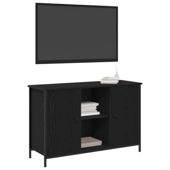 Cabinet TV Stejar negru 101 x 35 x 65 cm Lemn compozit
